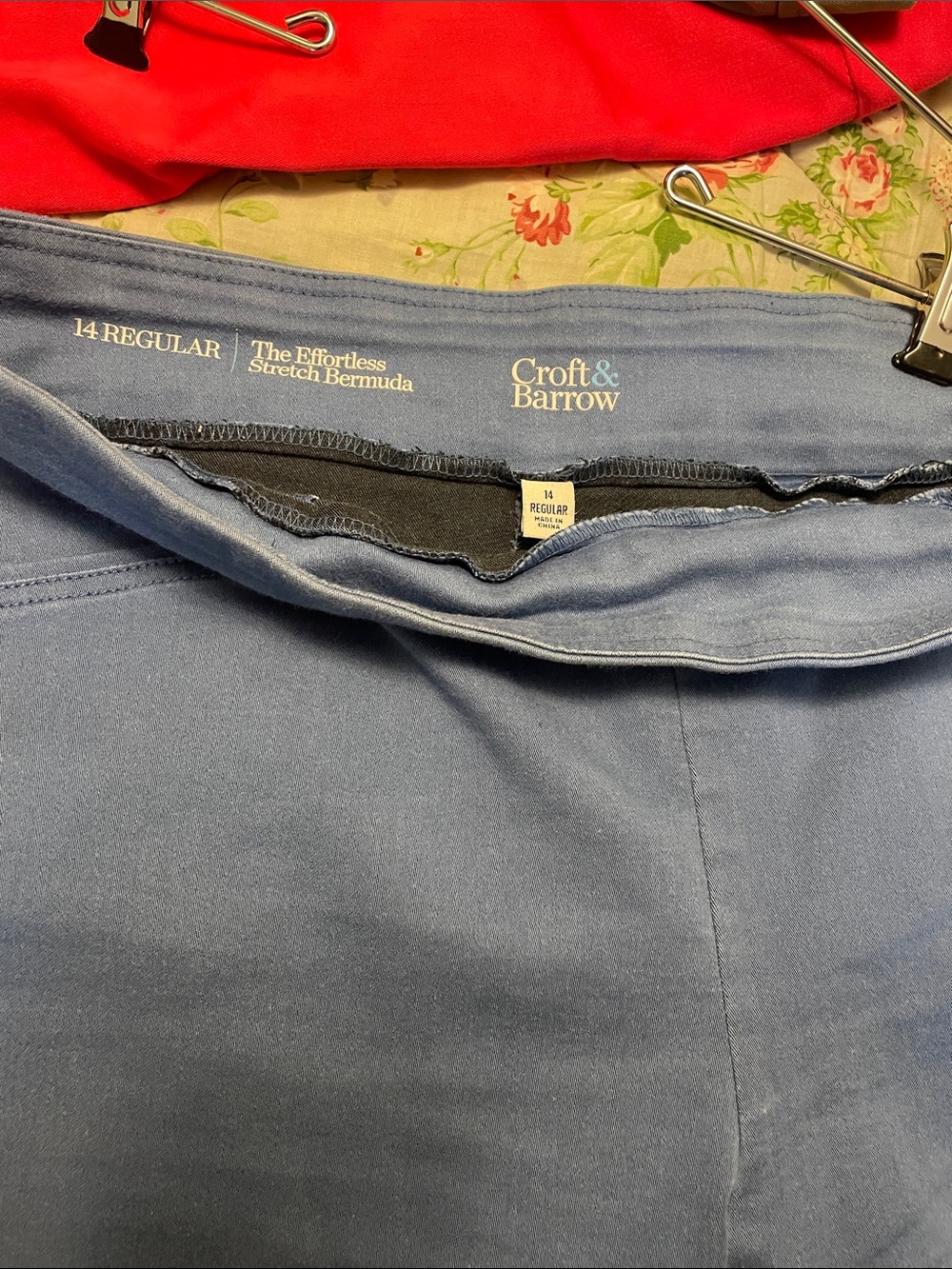 Croft & Barrow Light Blue Stretch Bermuda Shorts